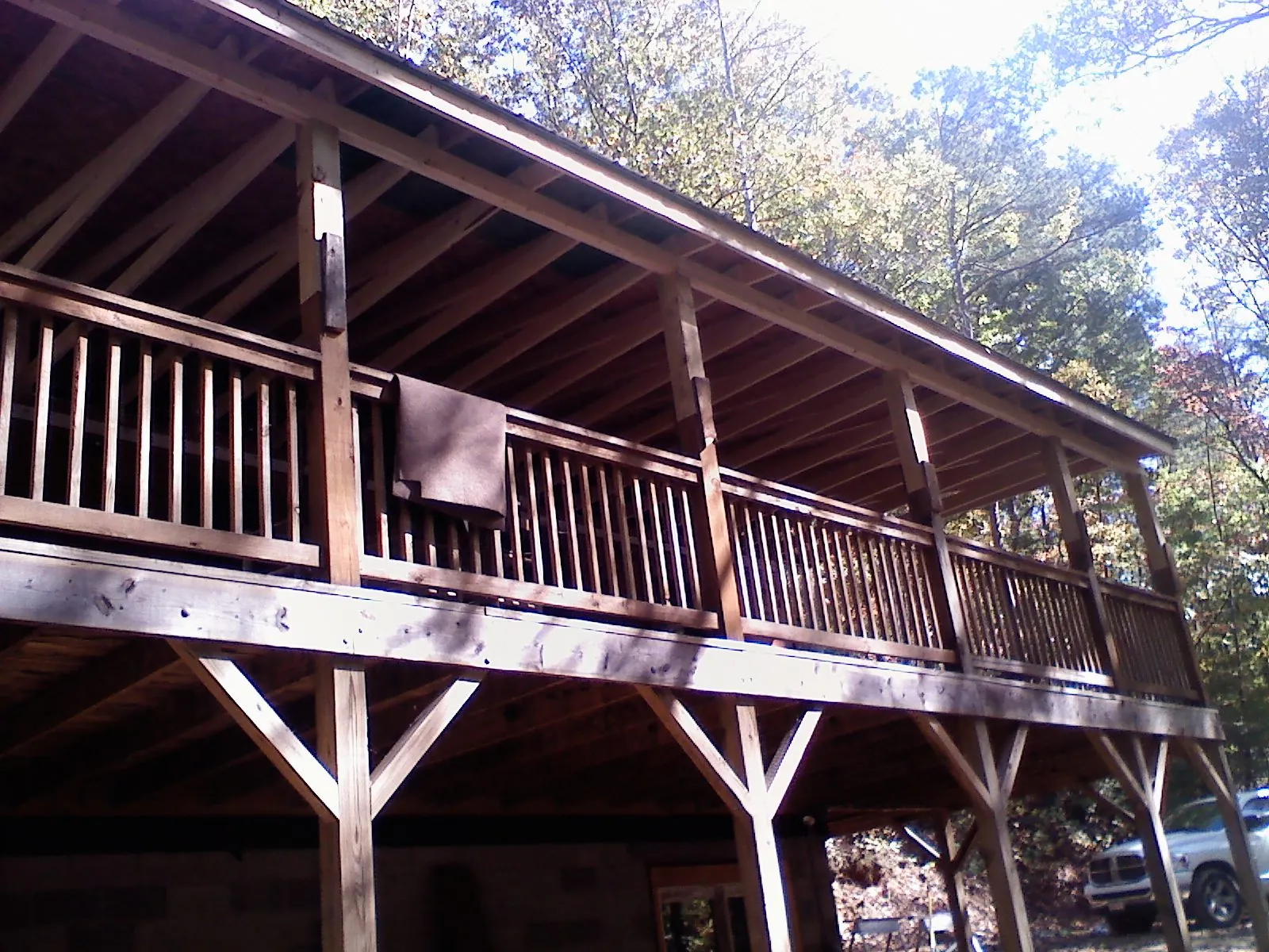 Timber framing under a new elevated porch and deck — Roof Leak Repair in Ashaway by Roofing Brothers